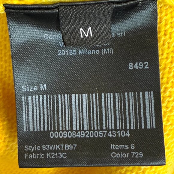 Calvin Klein Italian Wool Yellow Sweater V-Neck Made in Italy Medium - Picture 8 of 11